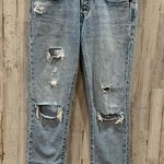 Levi's 501 Taper Denim Jeans Light Wash Distressed Torn Destroyed Cotton Photo 0
