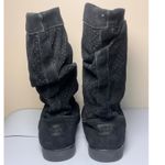 Toms  Black Suede Leather Perforated Slouch Mid Calf Boots Women's Size‎ 8.5 Photo 3