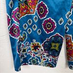 Natori Blue Paisley Satin Wide Leg Pants Womens M Beachy Casual Pull On PJ Size M Photo 3