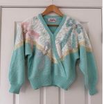 Jaclyn Smith Gorgeous Vintage 80s  Pastel Bow Sweater Size Medium Photo 0