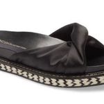 BCBGeneration  Size 6 Sandals Slides Essina Knotted Black Round Toe Flat Women’s Photo 0