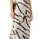 AllSaints Cleo Lieto Dress Size Small‎ Maxi Slip Black White Viscose Luxury Chic Tan Photo 0