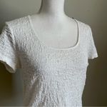 Jaclyn Smith  | White Textured Scoop Neck Tee Sz S Photo 1