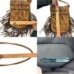 Monserat Lucca Fringe Flap Shoulder Crossbody Bag Leather Taupe Brown Bohemian Photo 11