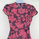 Y2K Sheer Midi Babydoll Dress Floral Sequin Asymmetric Hem Boho Festival Lace Black Size 4 Photo 8