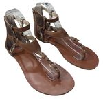 White House | Black Market WHBM Aviva Gladiator Sandal Brown Snake size 8.5 Back Zip Photo 0