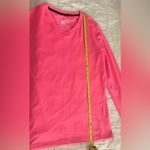 Adidas Shirt Womens XL Fitted Pink Long Sleeve V Neck Athleisure Photo 3