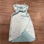 Open Edit Elegant Light Blue Satin Dress Photo 2