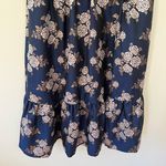 Gal Meets Glam Jenny Wallpaper Rose Brocade Floral Ruffle Knee Length Dress Navy Photo 2