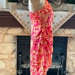 Floral One Shoulder Mini Dress M Orange Size M Photo 4