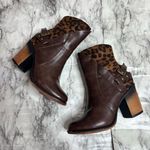 Pierre Dumas  cheetah animal print leather brown ankle boots block heel size 7 Photo 0