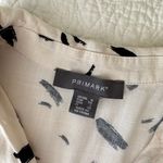 Primark Short Sleeved Blouse Top Shirt Ivory and Black Paint Brush Graphic Photo 2