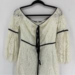 Off The Shoulder Lace Bell Sleeve Romper Womens Small White Photo 1