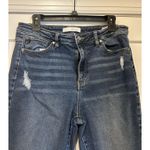 Kancan Women’s Size 13 / 30 Dark Wash Distressed Estilo Jeans High Rise Tapered Blue Photo 1