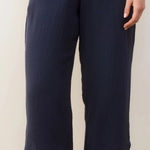 Marine layer  Allison Pant Women Medium‎ Black Stretchy Tencel Relaxed Split Hem Photo 0