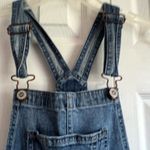 Hollister Distressed Denim Overalls  Ripped Boyfriend Short Light Wash Photo 3