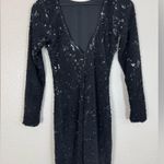 Dress the Population  Lola Velvet Sequin Black Long Sleeve Mini Dress Medium Photo 9