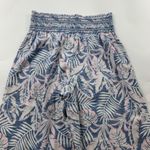 DAHUI Hawaii Linen Blend Pastel Palm Print Wide Leg Lounge Pant XL Blue Photo 4