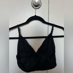 ZARA  Satin Crop Top Bralette Adjustablee Tank Top Bra V-Neck Black Photo 8