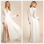 Lulus  My Whole Heart White Long Sleeve Wrap Dress Photo 1