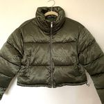 7 For All Mankind Seven For All Mankind Green Puffer Oversized Cropped Adjustable Waist Jacket L Photo 0