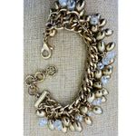 Lilly Pulitzer Bracelet Gold Metallic Tone With Faux Pearl & Gold Tone Beads Photo 1