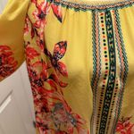 Jealous Tomato Women's Off-Shoulder Yellow Floral Blouse Size L Boho Top Photo 5