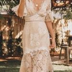 Saylor  Lace Maggy Dress In Nude Photo 2