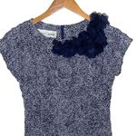 Sara Campbell Raised Rosette Crepe Dress Navy White Pattern W/Appliqué accent at Blue Size 0 Photo 1