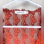 BLANCO ELLA Women’s Boho V Neck Lace Cropped Tank Top Orange Size L Photo 3
