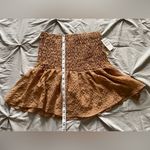 Open Edit SMOCKED SEMISHEER MINISKIRT IN TAN CHANTERELLE Photo 6