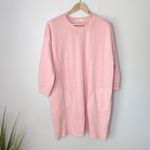 Marine layer Womens Sweatshirt Dress XL Seashell Pink 3/4 Sleeve Raw Hem Pockets Photo 4