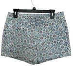 Juniper + Lime Blue Floral Cotton Womens Chino Cuffed Shorts Size 10 Photo 0
