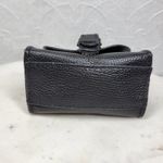 Vintage Italian Mini Black Leather Top Handle Bag Gold Buckle Made in Italy Photo 3