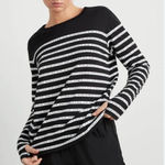 Old Navy  White and Black Striped Sweater Large Photo 0