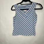 Talbots Blue White Stripe Stretch Crop Top Vintage Y2K Small Photo 4