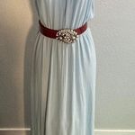 ZARA Light Blue Appliqué Neck Maxi Dress Photo 2