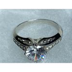 DQ CZ 8.44mm Cubic Zirconia High Setting Sterling Silver CZ accents SZ 11 Ring Photo 8