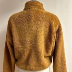 Derek Heart Brown Sherpa Quarter Zip Pullover with navy detailing Photo 2
