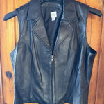 wilson's leather Vintage Women's Large Wilson's Black Leather 90s‎ Y2K Vest Photo 0