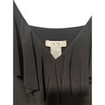 Cache  Black Layered Tiered Ruffle Metal Strap Clips Dress Stretch V Neck Photo 4