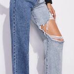 Half Bleached Ripped Jeans Blue Size 0 Photo 0