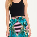 Tracy Reese Silk Blend Pencil Skirt Colorful Pink & Blue Stretch Sz 8 Dopamine Photo 0