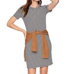 J.Crew Dress Women Large Black White Striped T-Shirt Dress Mercantile Nautical Photo 7
