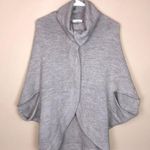 Loft Women’s Wool Blend Gray Button-Up Versatile Cape Poncho Sweater Photo 0