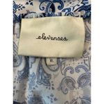 Elevenses  Anthropologie Basia Romper Blue and White Boho Style Size XL Photo 7