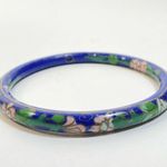 Vintage Blue Cloisonne Bangle Bracelet Photo 0