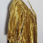 Maurice's Dark Gold Crushed Velvet Top with Puffy Sleeves Size Large Photo 4