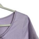 Mudd Juniors Size L Lavender Lilac Purple Lace Up V-Neck Tee Short Sleeve Y2K Photo 2