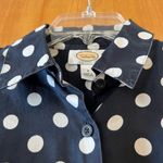 Talbots Long Sleeve Button Up Top Shirt Blue White Polka Dots Dot Vintage Size 4 Photo 5